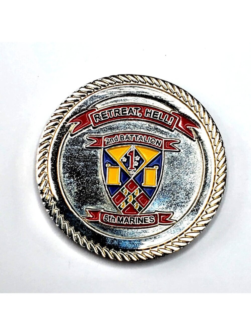 USMC Challenge Coin 2nd Battalion 5th Marines "Retreat Hell" - Picture 5 of 5